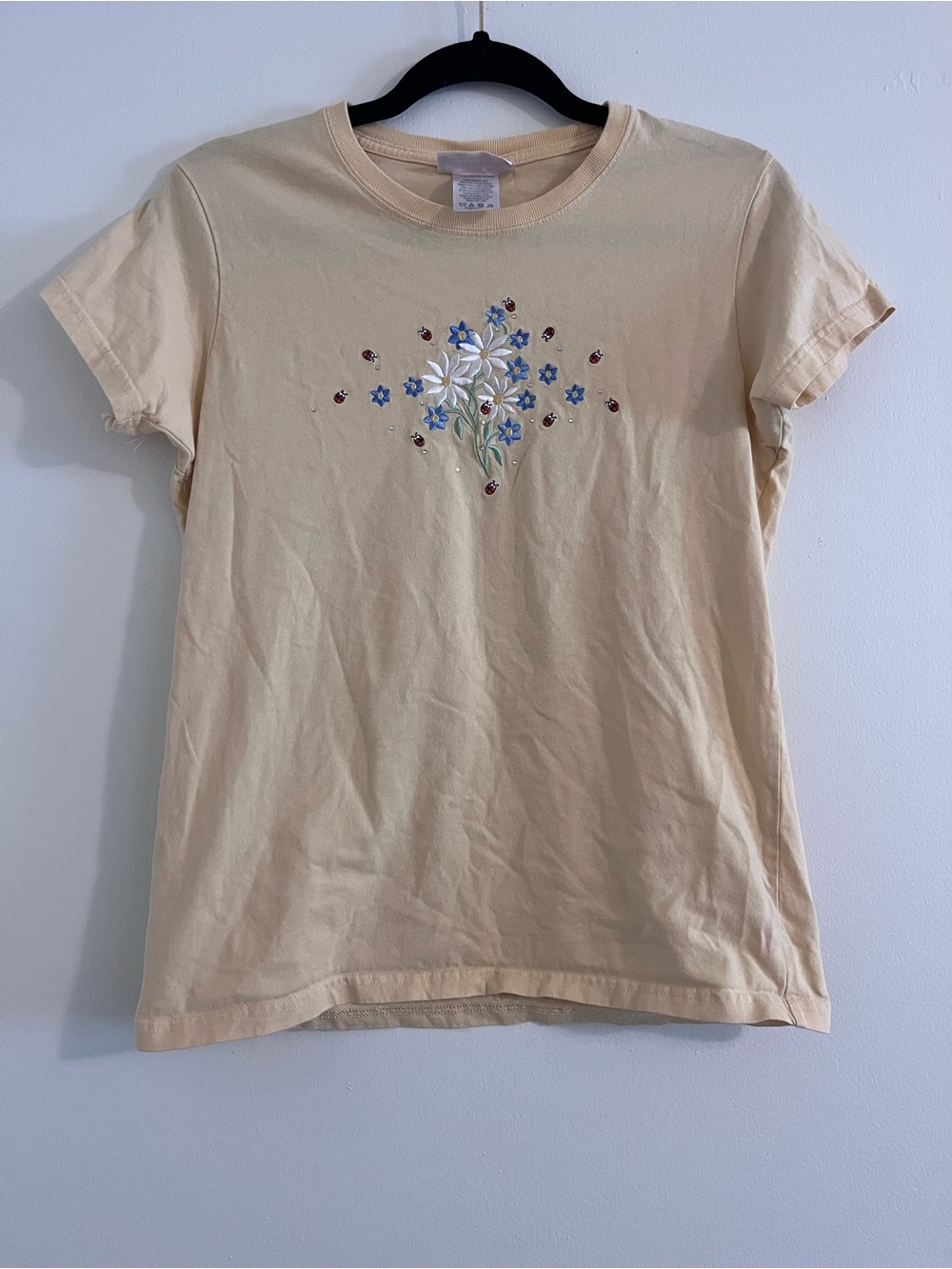 Top Stitch by Morning Sun Vintage Y2K Cottagecore Yellow Floral Cotton T-Shirt